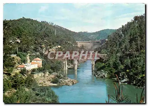 Moderne Karte Figueiro dos Vinhos Portugal Pont sur le Zezere et Barrage de Bouca