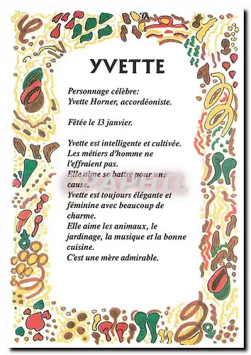 Cartes postales moderne Yvette