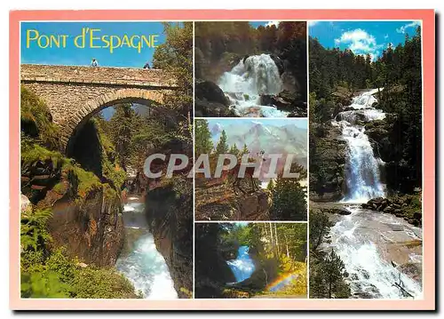Moderne Karte Cauterets Hautes Pyrenees Le Pont et la Cascade du Pont d'Espagne