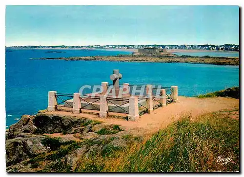 Moderne Karte Saint Malo Le Tombeau de Chateaubriand sur le Grand Be