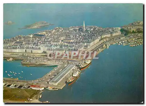 Moderne Karte Saint Malo Ille et Villaine Vue generale de la Cite