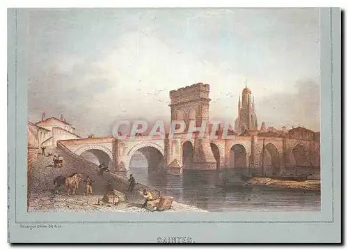 Moderne Karte Saintes Le pont sur la Charente