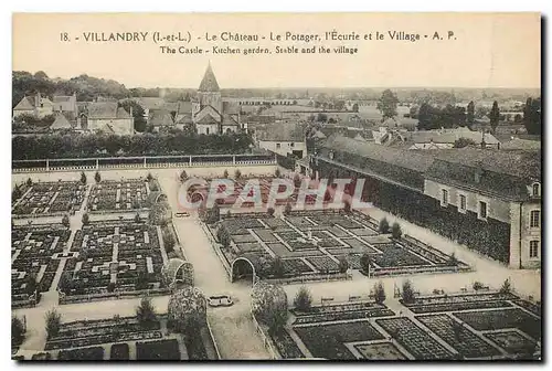 Cartes postales moderne Villandry Le Chateau Le Potager l'Ecurie et le Village