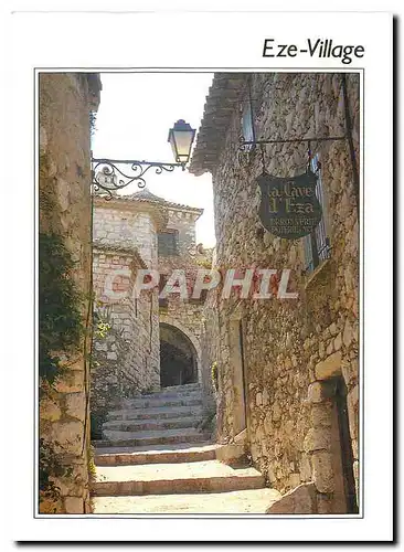 Moderne Karte Eze Village Alpes Maritimes Vieille rue