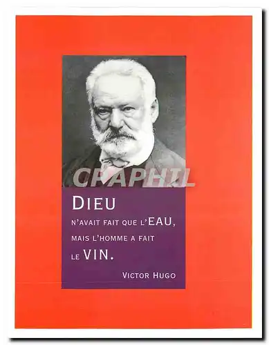 Cartes postales moderne Victor Hugo Dieu n'avait fart que l'eau mais l'homme a fait le vin