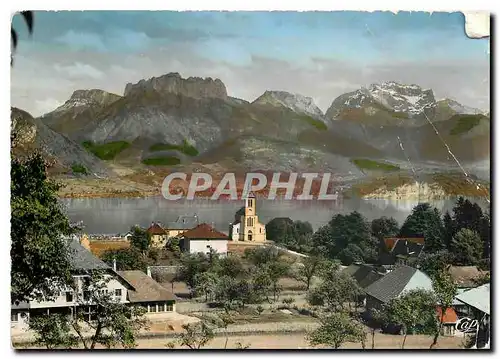 Moderne Karte Lac d'Annecy Vue generale sur Sevrier