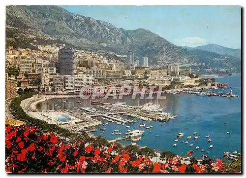 Cartes postales moderne Monaco Monte Carlo Vue sur le Port et Monte Carlo