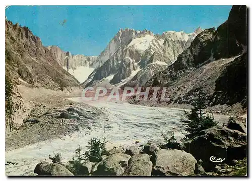 Moderne Karte Chamonix Mont Blanc Hte Savoie La Mer de Glace et le Massif des Grandes Jorasses