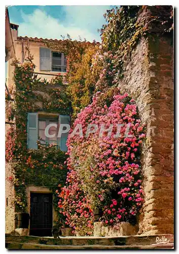 Moderne Karte La Cote d'Azur Typique village provencal fleuri