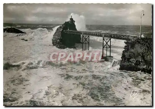 Moderne Karte Biarritz Basses Pyr Gros Temps au Rocher de la Vierge