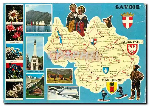 Cartes postales moderne Savoie Plan du departement de la Savoie