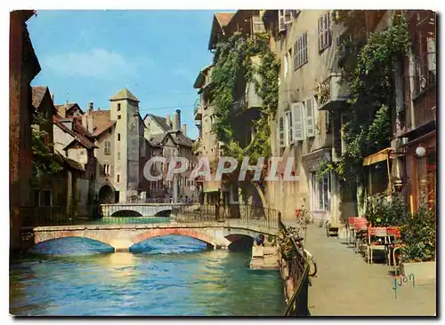 Moderne Karte Annecy Haute Savoie Le canal du Thiou et le vieil Annecy