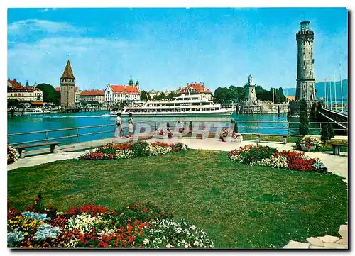 Ansichtskarte AK Ferieninsel Lindau Im Bodensee Hafen m MS Munchen