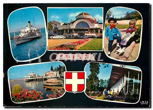 Cartes postales moderne Evian les Bains Le port le casino