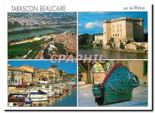 Moderne Karte Tarascon Beaucaire sur le Rhone