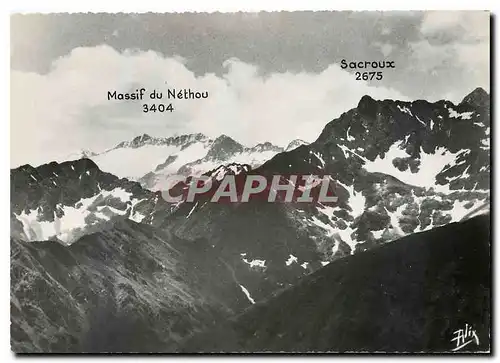 Moderne Karte Luchon Superbagneres Le Massif du Nethou et le Sacroux