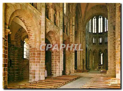 Cartes postales moderne Le Mont Saint Michel La nef romane de l'eglise abbatiale