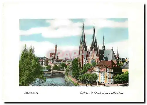 Cartes postales moderne Strasbourg Eglise St Paul et la Cathedrale