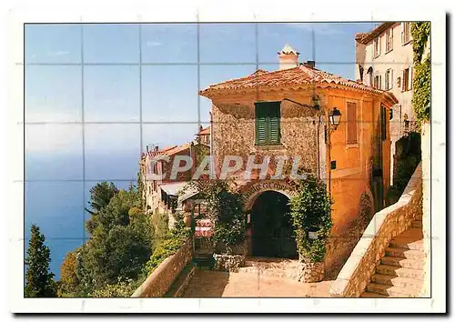 Moderne Karte La Cote d'Azur French Riviera Eze Village