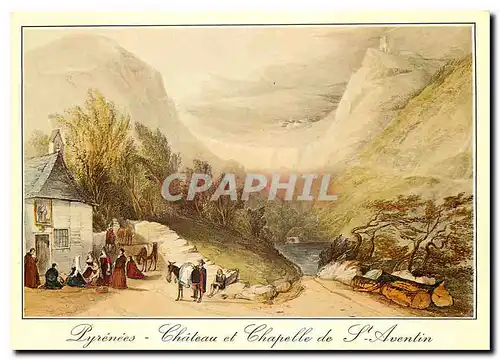 Cartes postales moderne Pyrenees Chateau et Chapelle de S Aventin