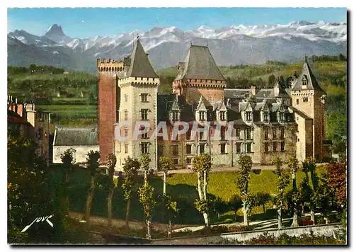 Moderne Karte Pau Le Chateau Henri IV et la Chaine des Pyrenees