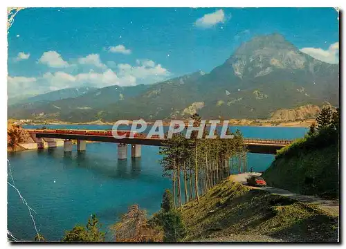 Moderne Karte Lac de Serre Poncon Htes Alpes Train