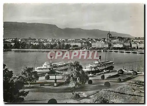 Moderne Karte Geneve La Rade et le Saleve Bateaux