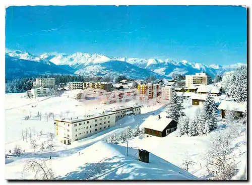 Moderne Karte Crans sur Sierre Vue partielle de la station