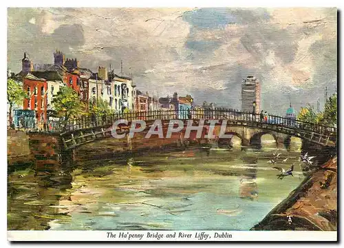 Cartes postales moderne The Ha'penny Bridge and River Liffey Dublin Ireland