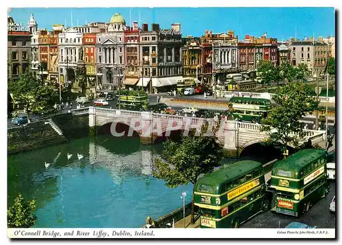 Moderne Karte O'Connell Bridge and River Liffey Dublin Ireland