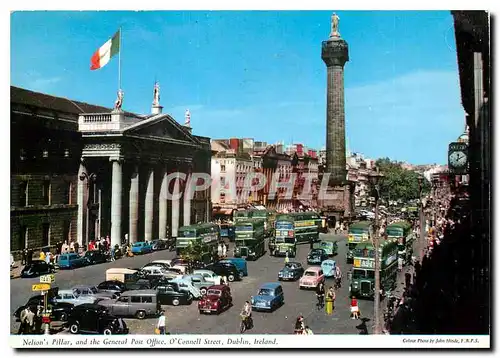 Moderne Karte Nelson's Pillar and the General Post Office O'Connell Street Dublin Ireland