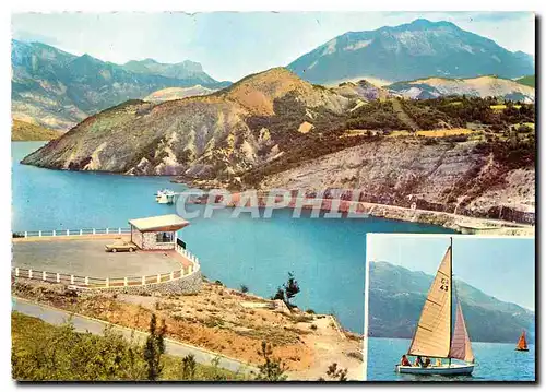 Moderne Karte Barrage et le Lac de Serre Poncon Le Belvedere