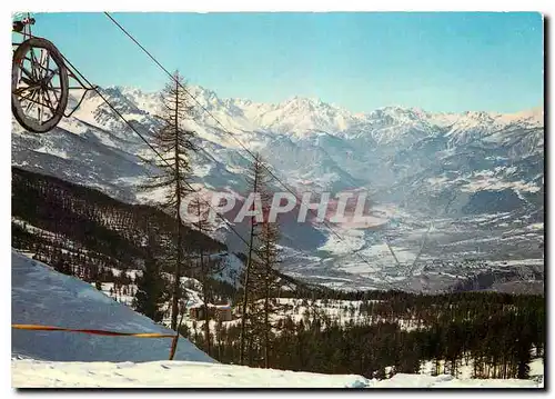 Moderne Karte Risoul Hautes Alpes Teleski du Melezet