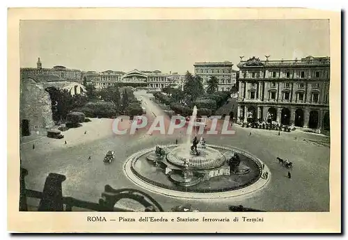 Cartes postales moderne Roma Piazza dell Esedra e Stazione ferroviaria di Termini