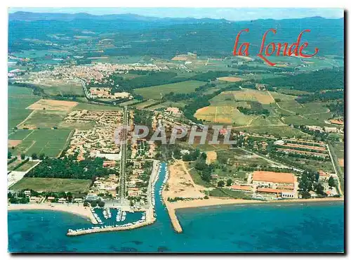 Moderne Karte La Londe les Maures Vue aerienne du port de Miramar