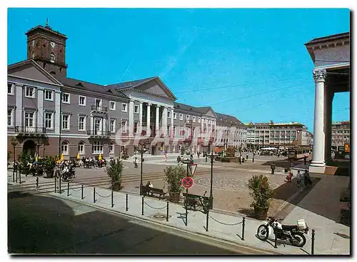 Moderne Karte Karlsruhe Markplatz mit Rathaus