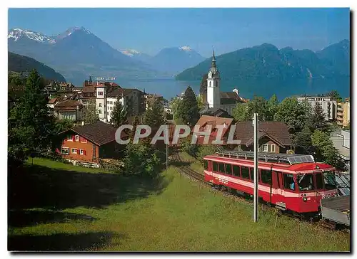 Moderne Karte Vitznau (Vierwaldstaettersee) Talstation der Vitznau-Rigibahn