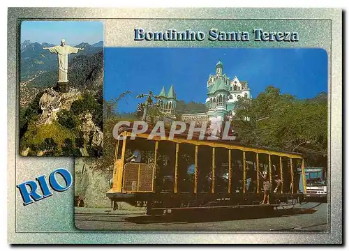 Cartes postales moderne Brasuk Turistico Rio de Janeiro Santa Tereza tram