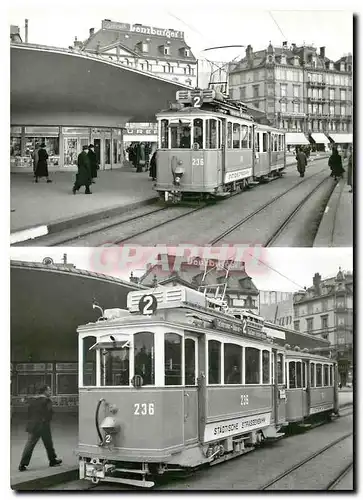 Cartes postales moderne verein tram-museum zuerich Motorwagen Ce 2/2 236 der St. St. Z. vor und nach dem Umbau. Bellevue