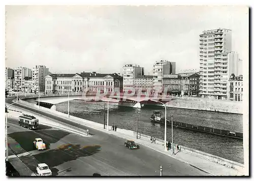 Moderne Karte Liege 1857 Pont de la Boverie (Pont Neuf)