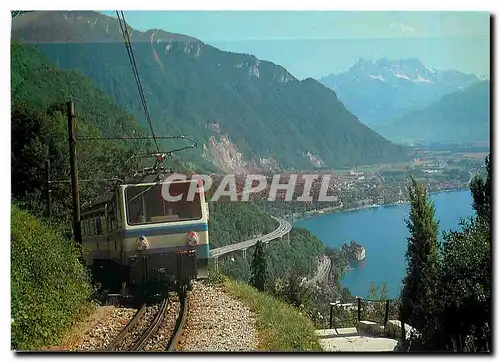 Cartes postales moderne Lac Leman Train Montreux - Rochers-de-Naye