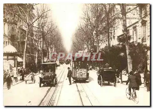 Cartes postales moderne Nice au temps passe Les moyens de locomotion a la ''Belle Epoque'' Av. de la Gare aujourd'hui Av