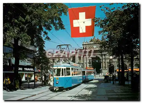 Cartes postales moderne Zuerich Bahnhofstrasse und Hauptbahnhof