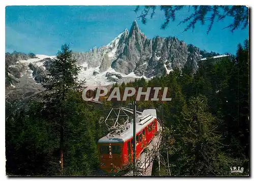 Cartes postales moderne Chamonix-Mont-Blanc Le Chemin de fer du Montenvers et l'Aiguille du Dru