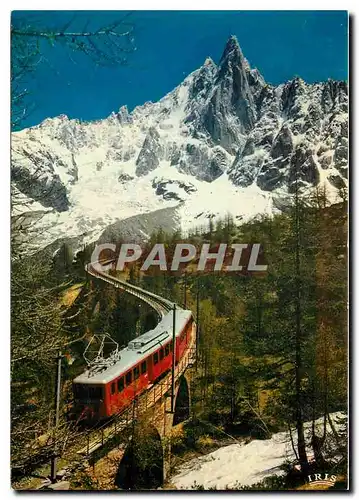 Cartes postales moderne Chamonix-Mont-Blanc Le Chemin de fer du Montenvers et l'Aiguille du Dru