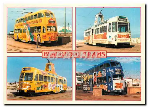 Cartes postales moderne Blackpool trams