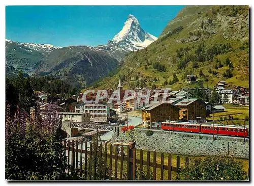 Moderne Karte Zermatt mit Matterhorn