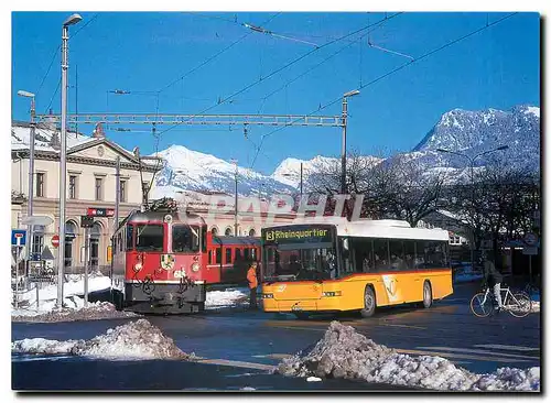 Moderne Karte Chur GR Regionalzug Chur-Arosa er Rhaetischen Bahn mit Ge 4/4 II 615