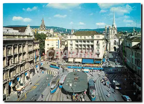 Cartes postales moderne Zuerich Blick auf den Paradeplatz