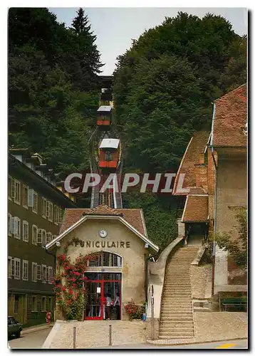 Moderne Karte CH-Fribourg le funiculaire (ouverture 1899)